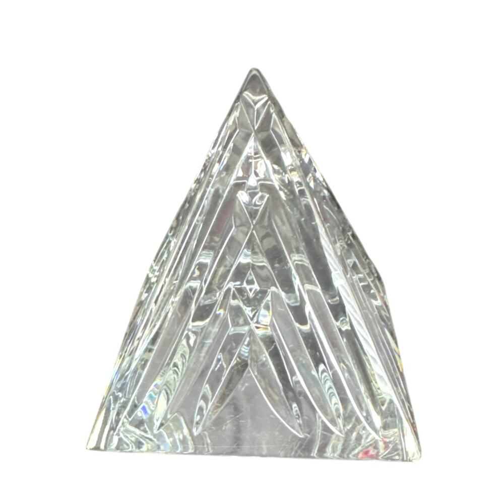 Vintage Waterford Irish Cut Crystal Pyramid Paper Weight  (no clock)